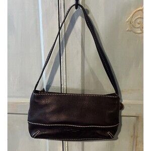 Sak Black Pebbled Leather Shoulder Bag 10”x6” Zipper W/Tassell Sak Medallion